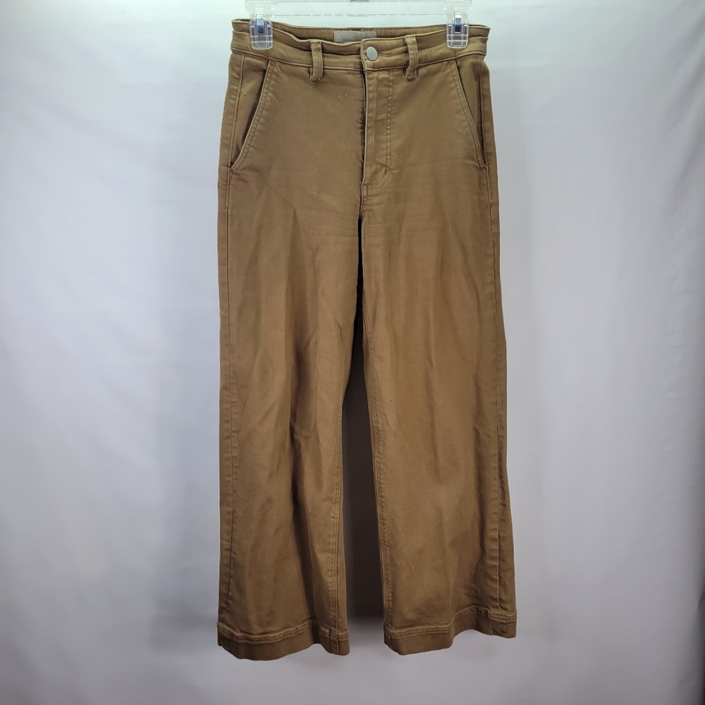 Everlane Cropped Wide Leg High Rise Pants Brown Few Pulls Size 2